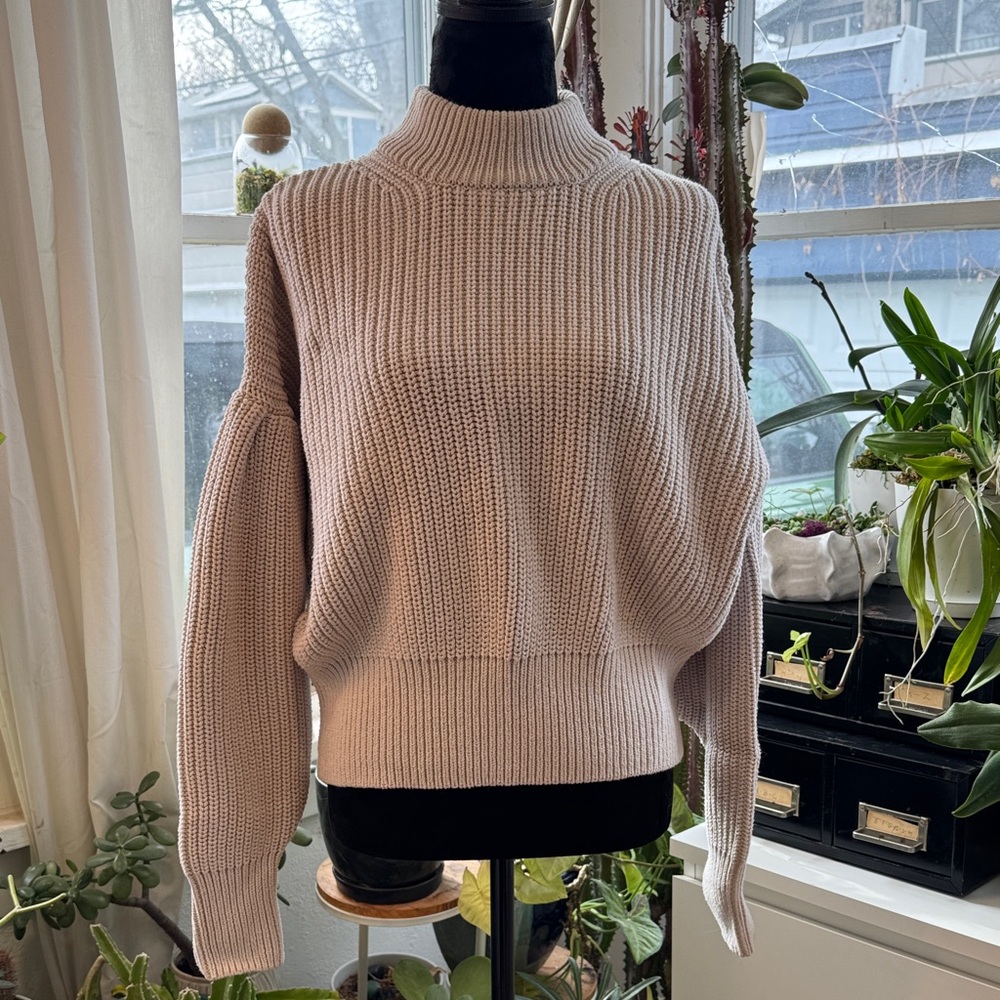 H&M Taupe Ribbed Turtleneck Sweater - Picture 3 of 10